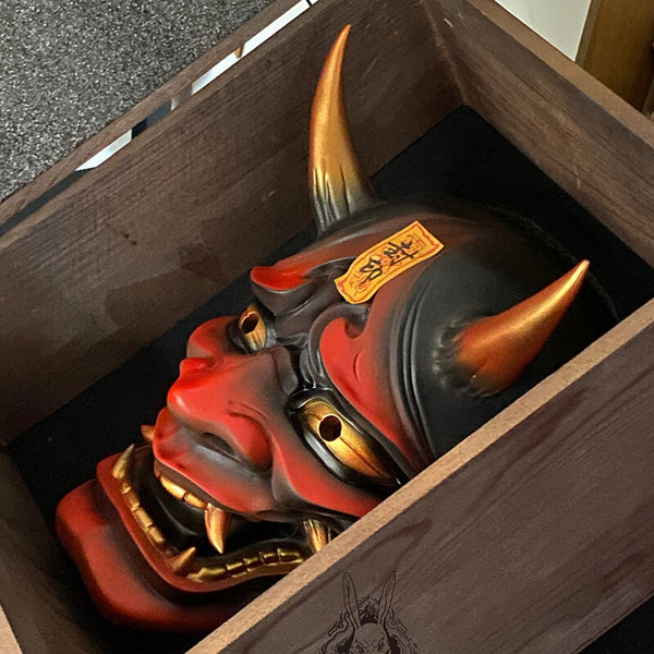 Japanese Prajna Devil Mask Noh Kabuki Demon Oni Samurai-Masks Halloween Cosplay