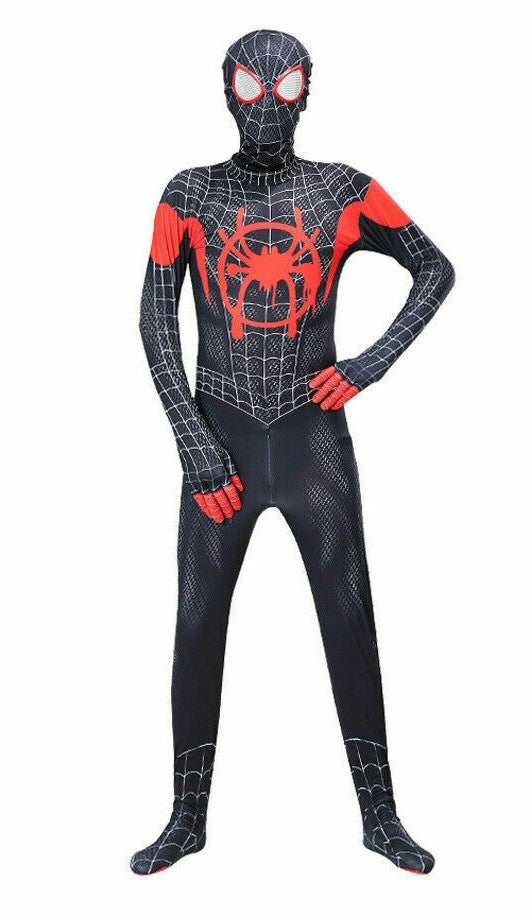 Lycra superhero hood with white mesh eye lenses