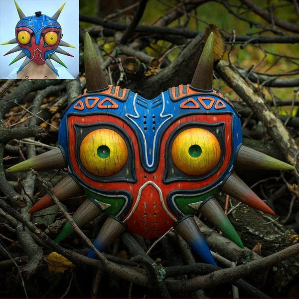 Blue Majora's Mask with tribal markings – Legend of Zelda cosplay