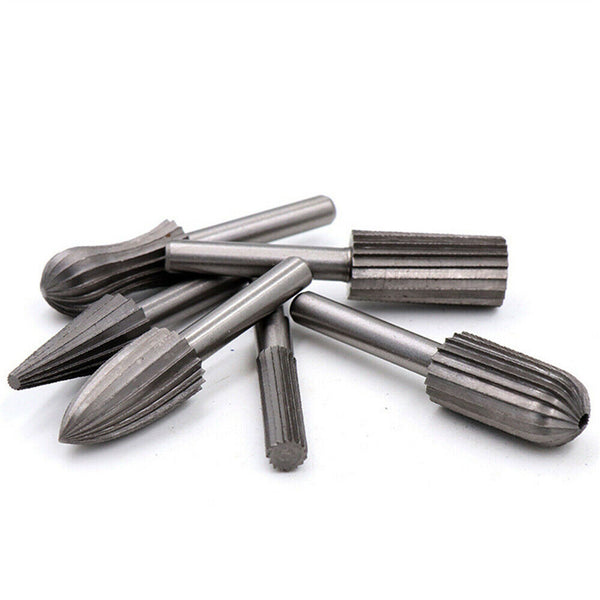 6/12pcs Tungsten Steel Carbide Burrs For Rotary Drill Bit Die Grinder 6mm Shank