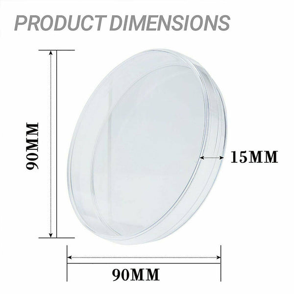 40PCS Plastic Petri dishes with lid 90x15mm Pre-sterile Polystyrene New AU