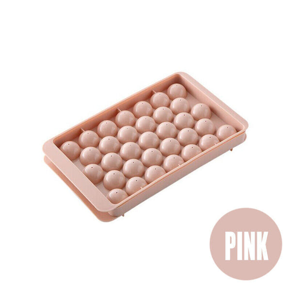 33 Grid Ice Cube Mold with Lid Round Ice Ball Maker for Home Kitchen Drinks AU