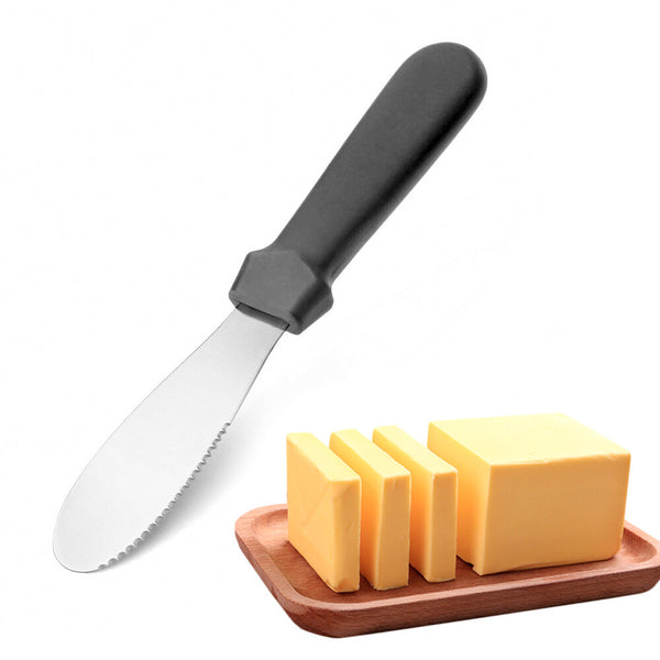 4pcs Stainless Steel Butter Knives | Black Sandwich Spreader & Cake Icing Spatula Set