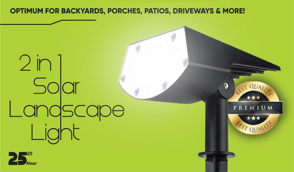 31cm 2-in-1 Solar Landscape Outdoor Garden Patio LED Light