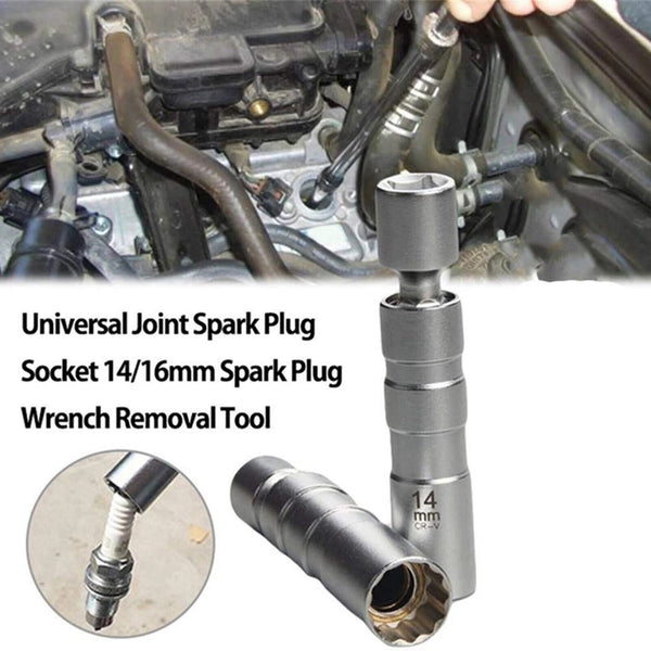 14mmThin Wall Joint Spark Plug Socket Magnetic Wrench Removal Tool Universal AUS