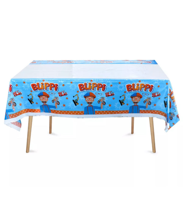 Blippi Party Supplies Tableware Kids Birthday Banner Topper Balloon Plate Bag