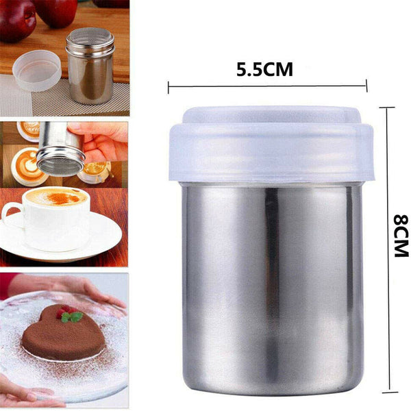 2 Pack Stainless Steel Coffee Duster Shakers – Cocoa, Icing Sugar and Flour Sifters for Baking and Drinks