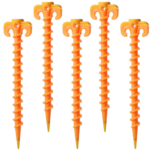 10PCS Screw Tent Pegs Ground Stakes Spiral Nails Plastic Tarp Outdoor Camping AU