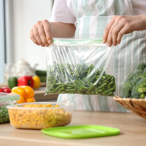 15PCS Reusable Food Storage Bags Silicone Zip Lock Freezer Bags 3 Sizes