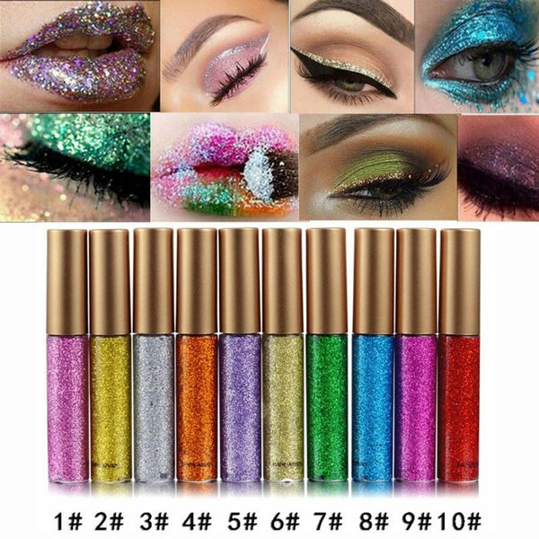 2X Glitter Liquid Eyeliner Eye Makeup Shimmer Diamond Eyeliner Shadow Eyeshadow