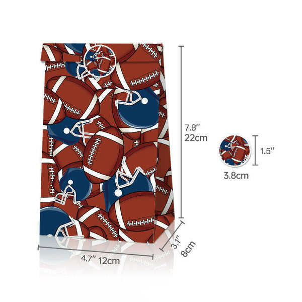 Football Touchdown Sports Game Party Candy Gift Kraft Paper Bags Birthday Gift