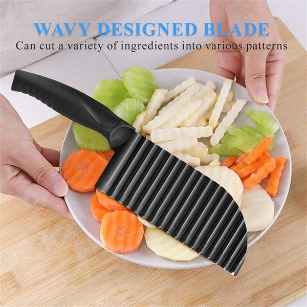 1-5PCS Chopper Knife Wavy Slicer Crinkle Potato Chip Cut Blade Crinkle Vegetable