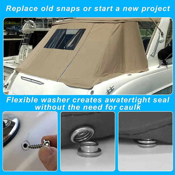 150PCS Stainless Steel Boat Marine Canvas Fabric Snap Cover Button & Socket Kit