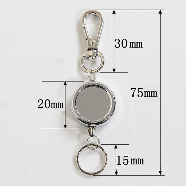 2X Retractable Stainless Steel Keyring Pull Ring Key Chain Recoil Heavy Duty AU