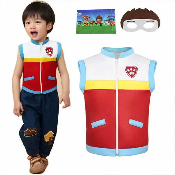 Paw Patrol Ryder costume kids vest with eye mask – child model Book Week