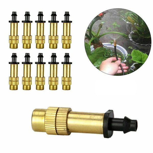 10-50x Adjustable Misting Nozzle Garden Patio Water Mister Brass Spray Sprinkler