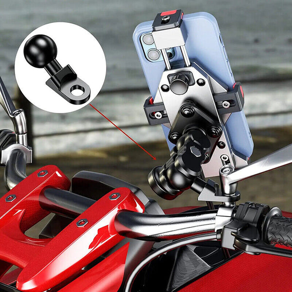 Mirror Mount Base 10mm Hole Ball Handlebar Mount for GPS Cell Phone