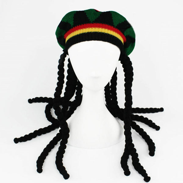 Bob Marley Dreadlocks Beanie Wig Jamaican Rasta hat Reggae Headgear Baggy Cap