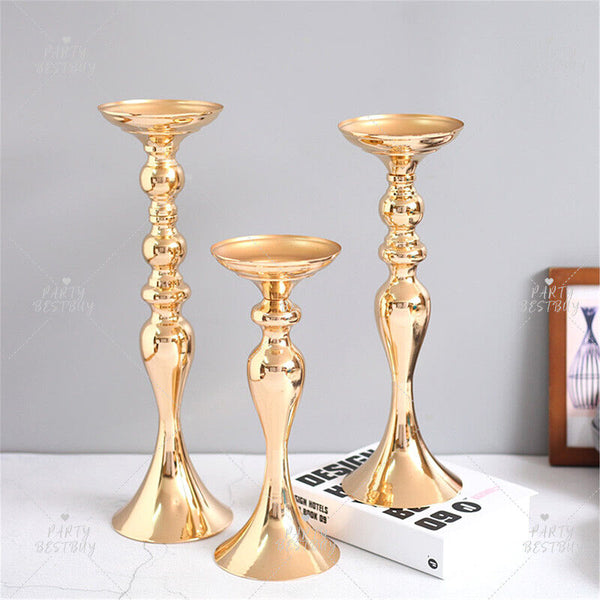 3pcs Flower Stand Metal Vase Table Gold Centerpiece Candlestick Wedding Party AU