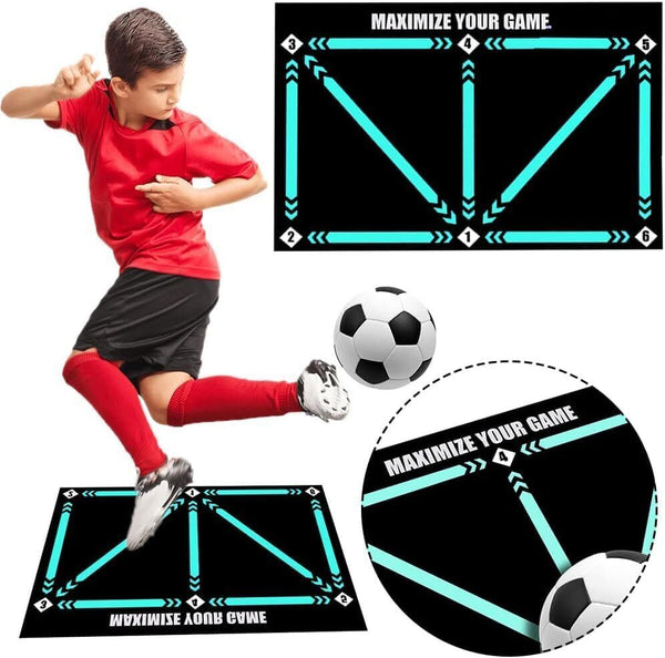 2x Football Training Mat Non Slip Kid Adult Dribble Training Carpet Sports