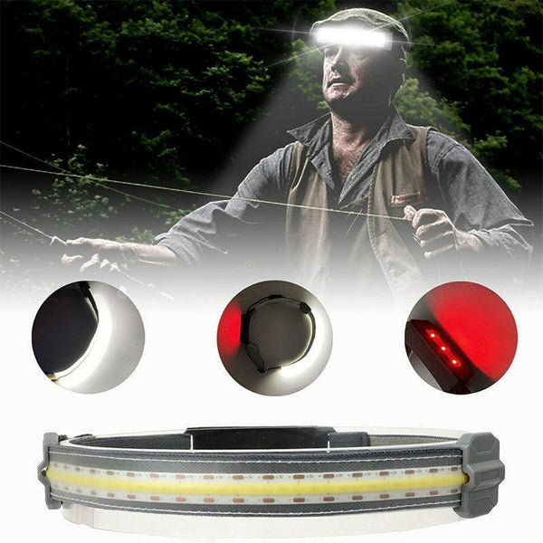 Portable Rechargeable Headlight Red Warning Light for Outdoor Running Camping