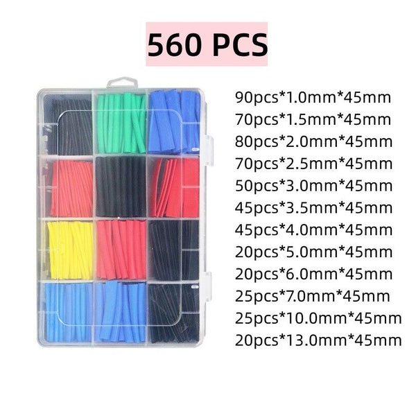 560 pcs Heat Shrink Tubing Tube Assortment Wire Cable Insulation Sleeving Kit AU