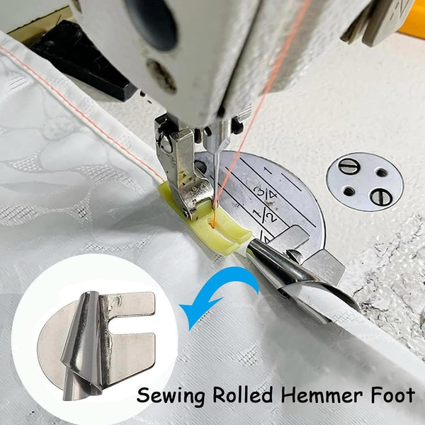 8Pcs Sewing Rolled Hemmer Foot, 3mm-10mm 8 Sizes Wide Rolled Hem Pressure Foot