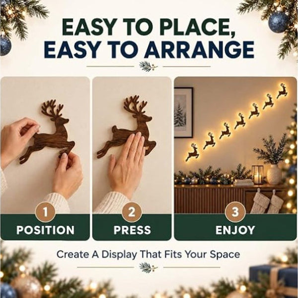 How to hang Christmas wall decorations - position, press and enjoy