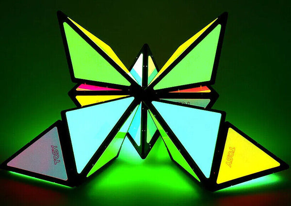 Magnet Pyramid Glow Transforms Glowing Design Fidget Sensory Toy Spinner