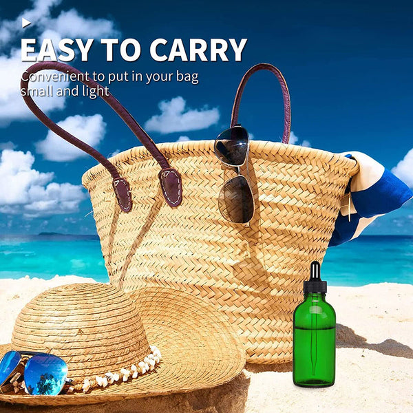 50ml Green Glass Liquid Dropper Reagent Eye Pipette Essential Oils Bottle