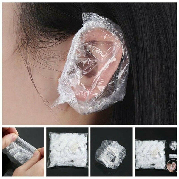 100PCS Bath Clear and Disposable for Dyeing Hair Salon Waterproof Ear Cover
