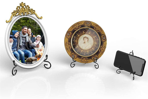 Plate Stands Iron Display Easel Photo Picture Bowl Dish Book Holder Frame Black