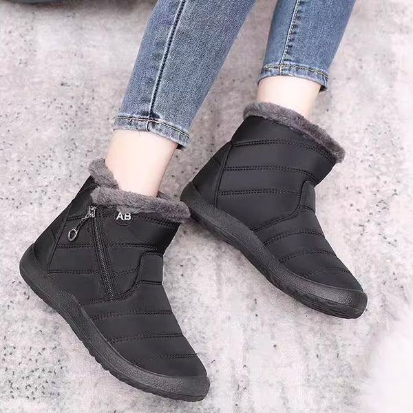 Winter Snow Boots Warm Fur Lined Ankle Boots Non Slip Casual Shoes for Men Women