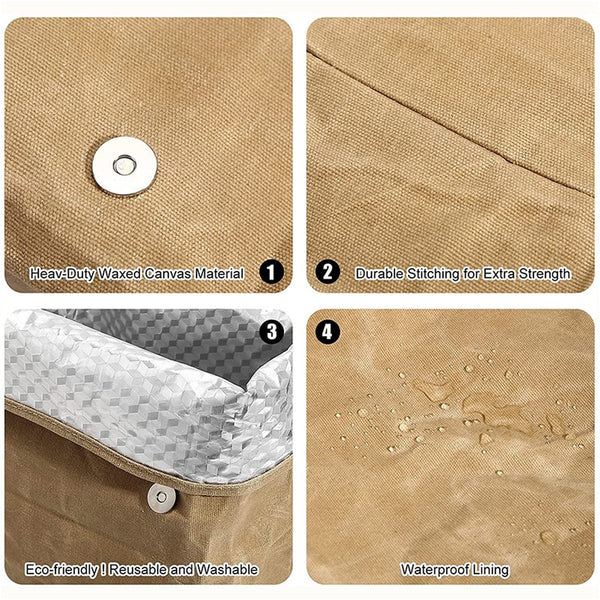Insulated Kraft Lunch Bag Insulated Lunch Bag Canvas Lunch Bag Picnic Cooler Bag