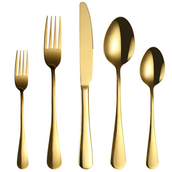 15X Cutlery Sets,Stainless Steel Mirror Polished Dishwasher Safe for Home,Gold