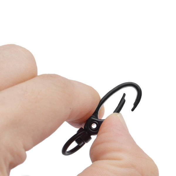 20PCS 35mm Black Lobster Clasp Swivel Trigger Clip Keychain Snap Hook Key Rings
