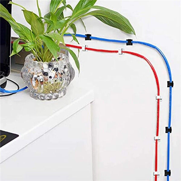200X Cable Clips Holder Tidy Adhesive Home Car Wire Tie Fixer Drop Clamp Cord AU