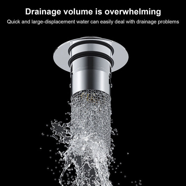 Universal Bathroom Sink Plug Pop-Up Stopper Wash Basin Core Bounce Drain Filter
