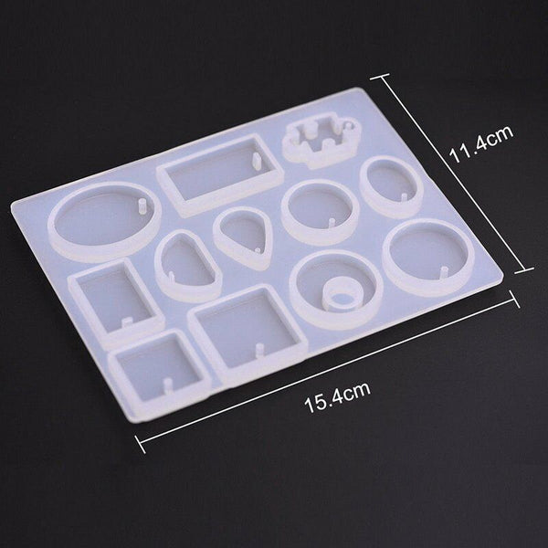 12 Silicone Mould Pendant Jewelry Making Necklace Mold Craft DIY Resin Supplies