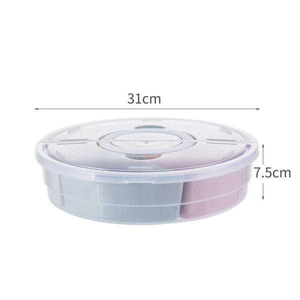 Snack Divider Container with Lid, Divided Serving Tray with Lid and Handle