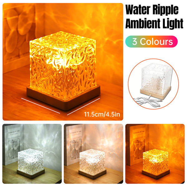 Water ripple atmosphere lamp square table lamp for bedroom bed head lighting