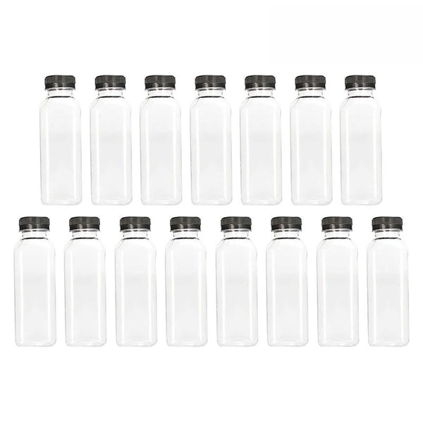 250ml Square Juice Bottle Clear Plastic Refillable Empty Water Drink Bottles