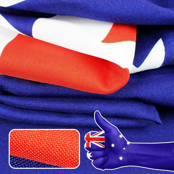 1800x900 HEAVY DUTY Australian Flag Polyester Metal Woven Brass Sister Clips AU
