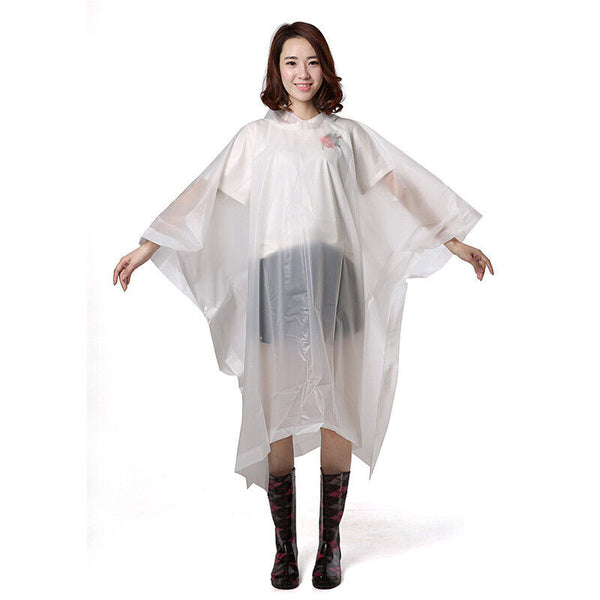 Plus Unisex Men Waterproof Raincoat Hooded Poncho Cape Outdoor Rain Cloak Jacket