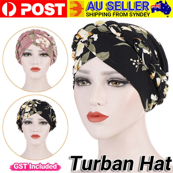 Women's Floral Chemo Cap Cancer Hat Muslim Hair Scarf Turban Hijab Head Wrap NEW