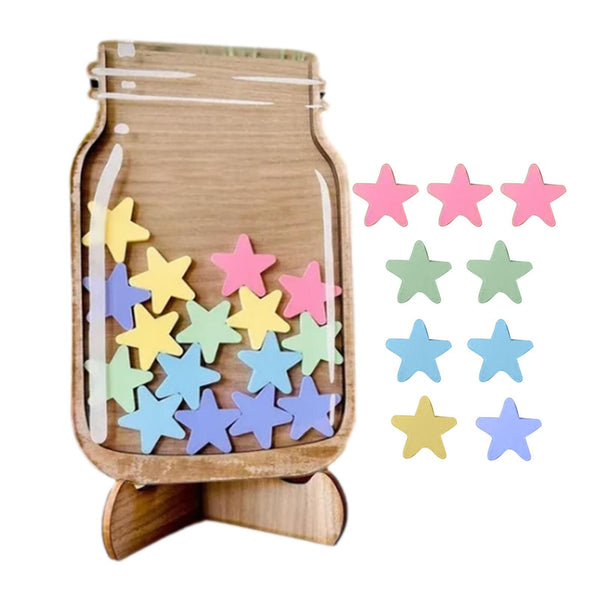 Reward Jars for Kids Star Classroom Wooden Reward Jars with 25 Stars famous