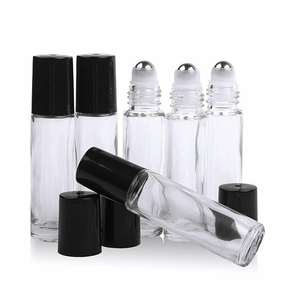 10PCS Glass Roller Bottles Essential Oil Roll-On Bottles 5ML 10ML