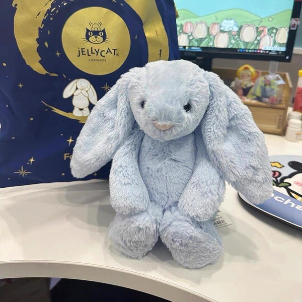 Blue Bunny Plush Toy Soft Stuffed Rabbit Doll Gift with Dust Bag