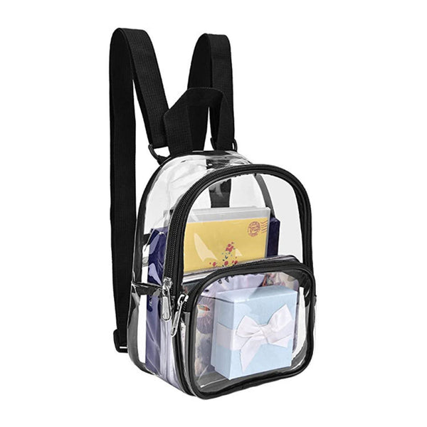 Transparent PVC Backpack Clear Travel School Bag | Security Stadium Hiking Rucksack