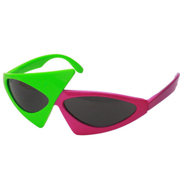 HipHop Triangular Green Style Contrast Roy Pink Asymmetric Purdy Color Sunglass